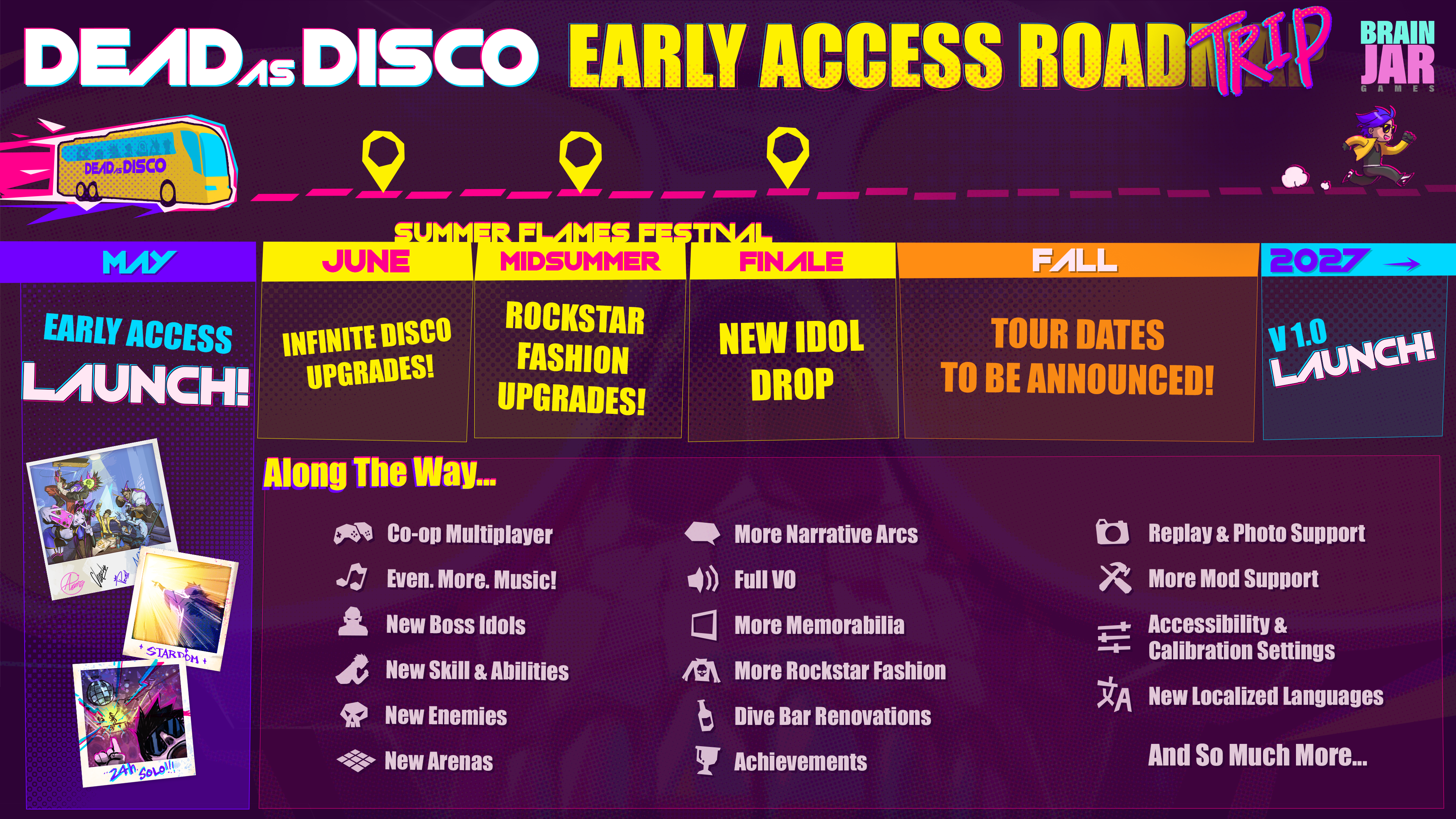 Dead as Disco Early Access roadmap (Brain Jar Games official key art)